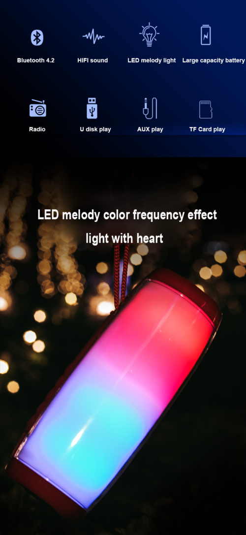 Altoparlante Bluetooth senza fili con luce LED