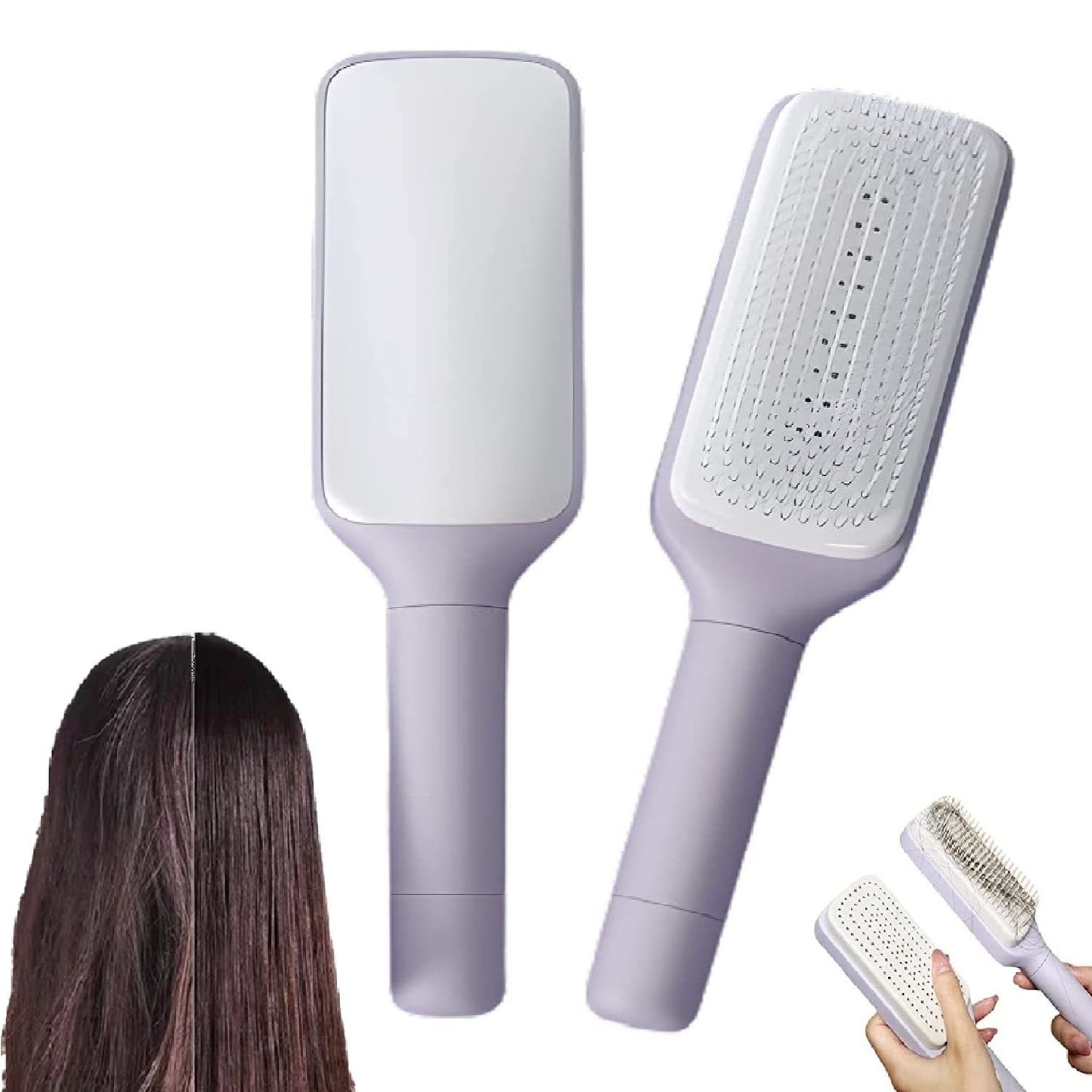 Spazzola per capelli autopulente 4 in 1